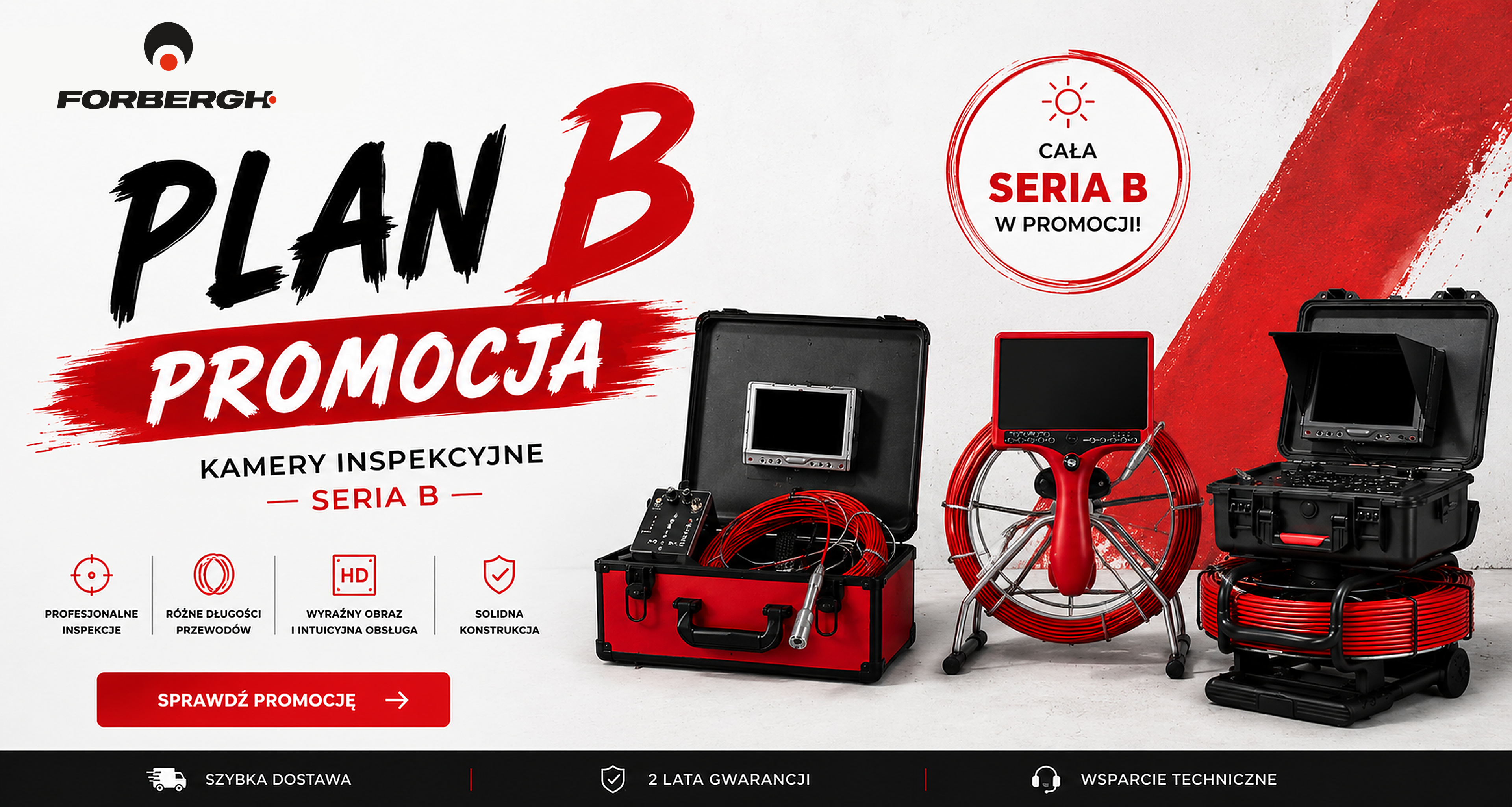 Cała Seria B kamer inspekcyjnych objęta promocją.